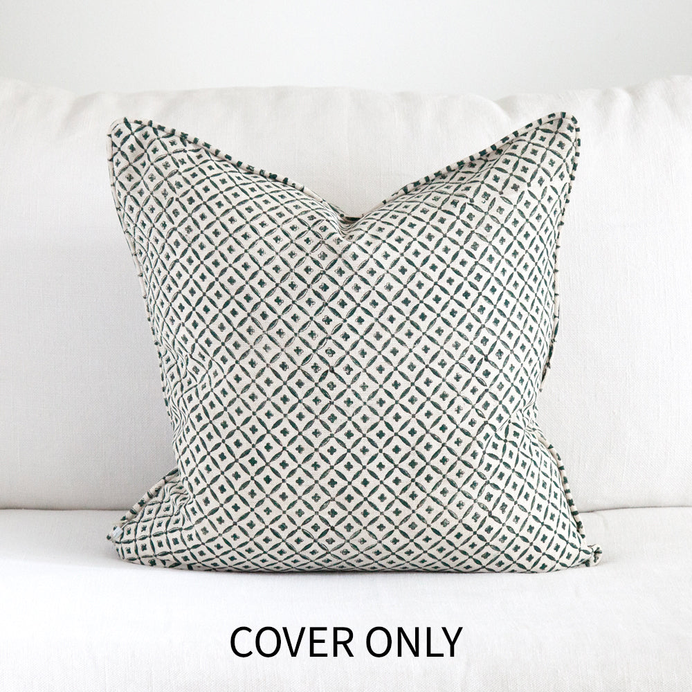 Clover Ink Blue Cushion Cover Only 50x50cm