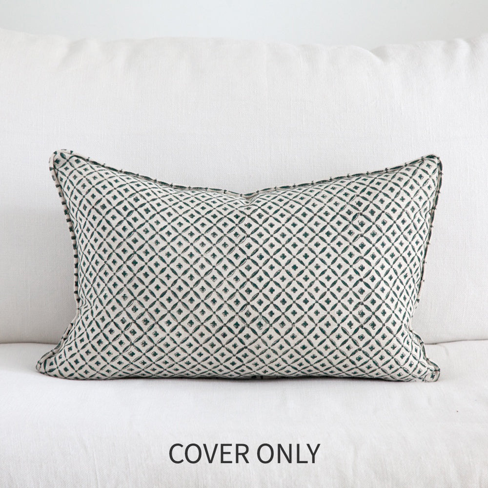 Clover Ink Blue Cushion Cover Only 35x55cm