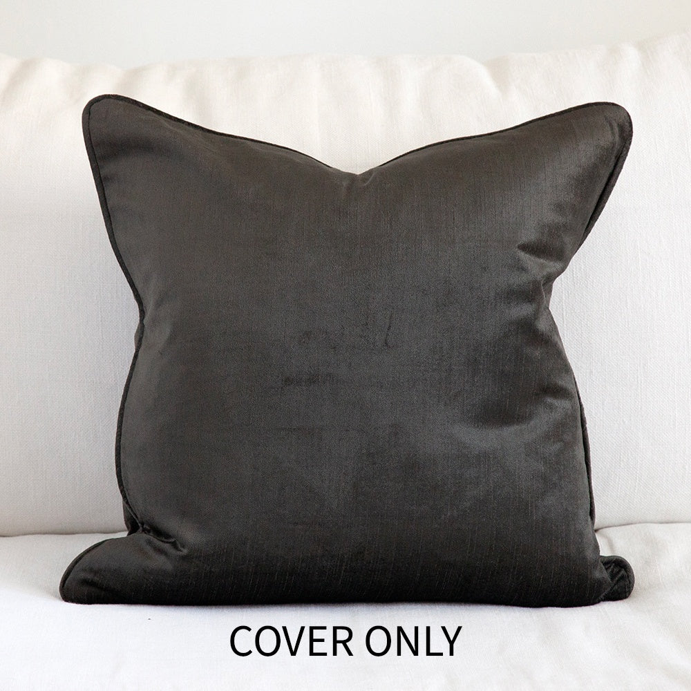Crushed Velvet Cushion Graphite Cover Only 50x50cm