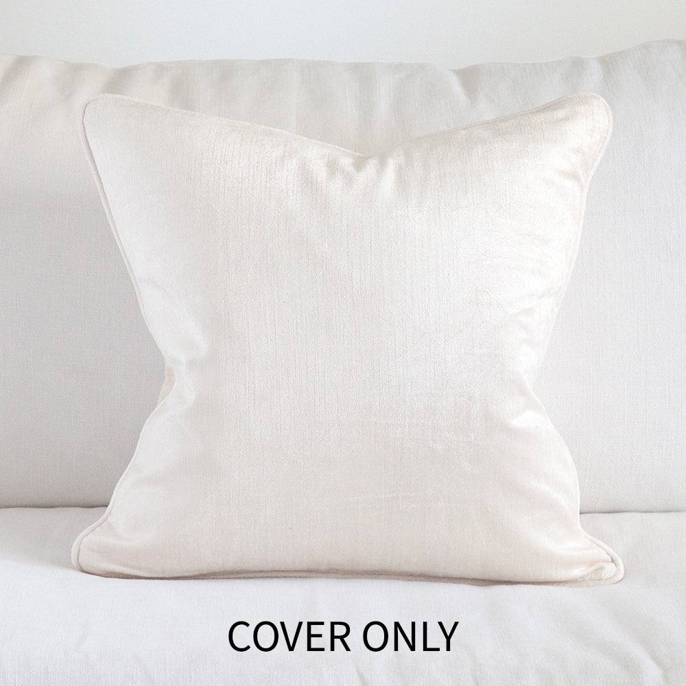 Crushed Velvet Cushion Ivory Cover Only  50x50cm