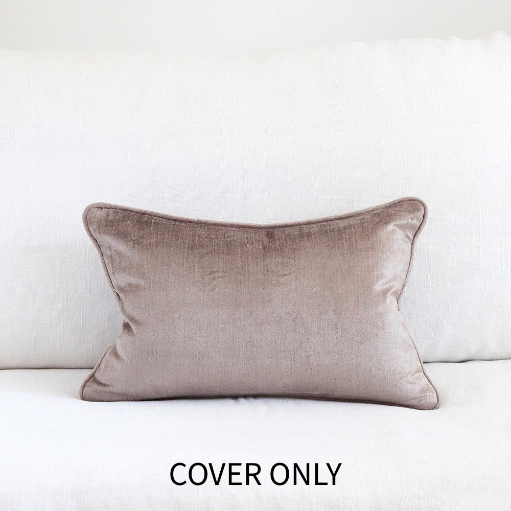 Crushed Velvet Cushion Mauve Cover Only 30x45cm