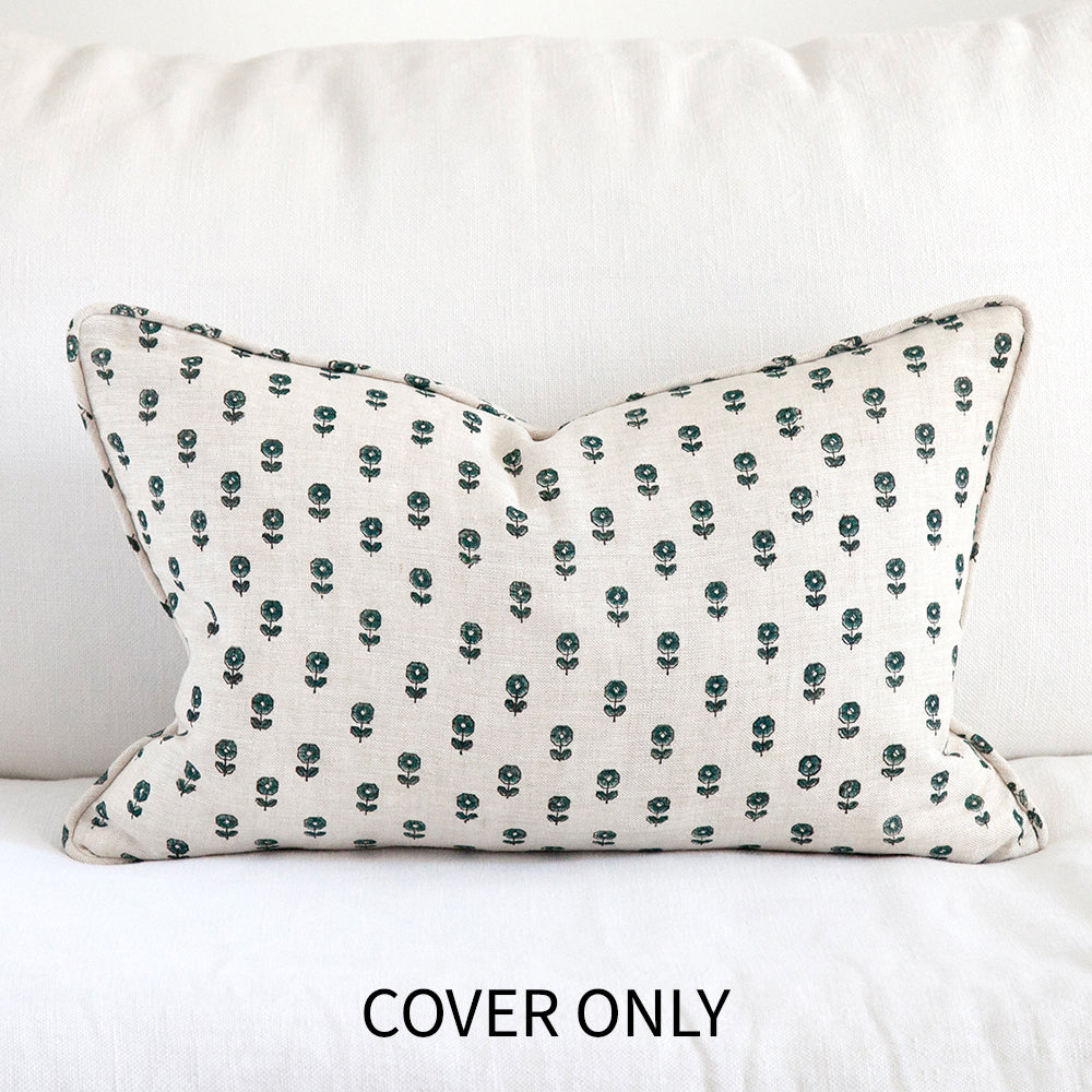 Daisy Ink Blue Cushion Cover Only 35x55cm