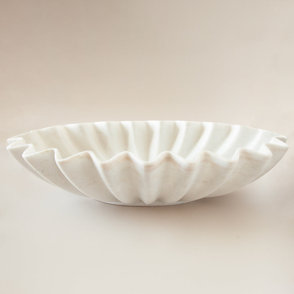 Fluted Marble Bowl Pepperwhites by Tara Dennis