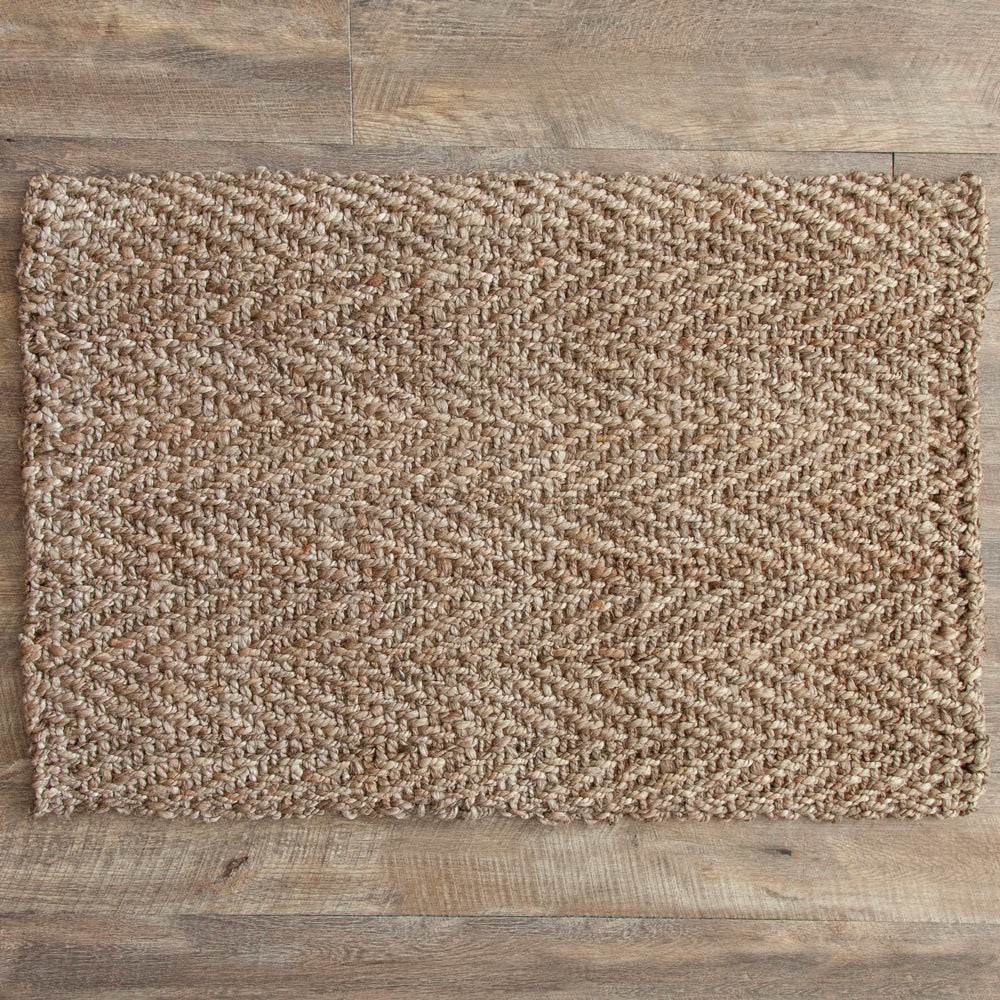 Herringbone Jute Doormat Pepperwhites by Tara Dennis