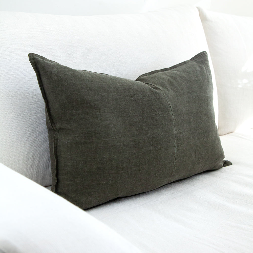 Everyday Linen Cushion Olive 40x60cm
