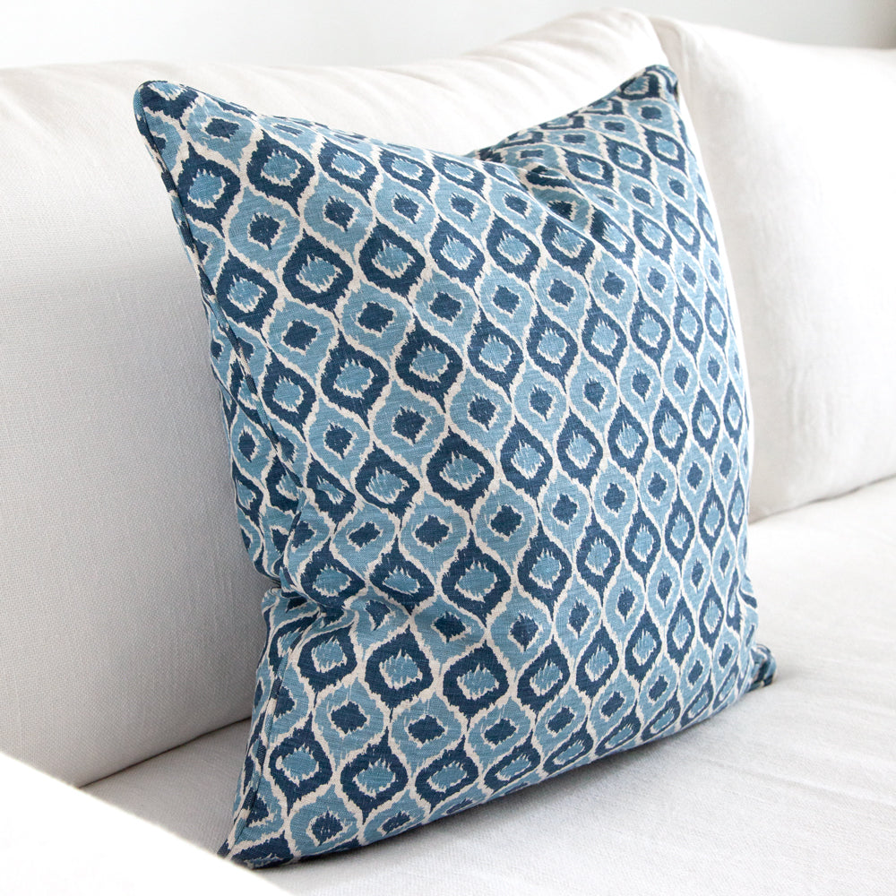 Walter G Ragusa Azure cushion viewed from side.