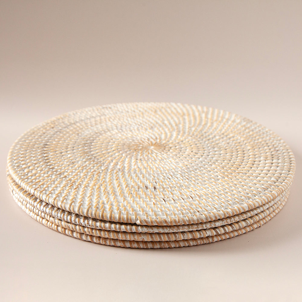 White Rattan Placemat Pepperwhites by Tara Dennis