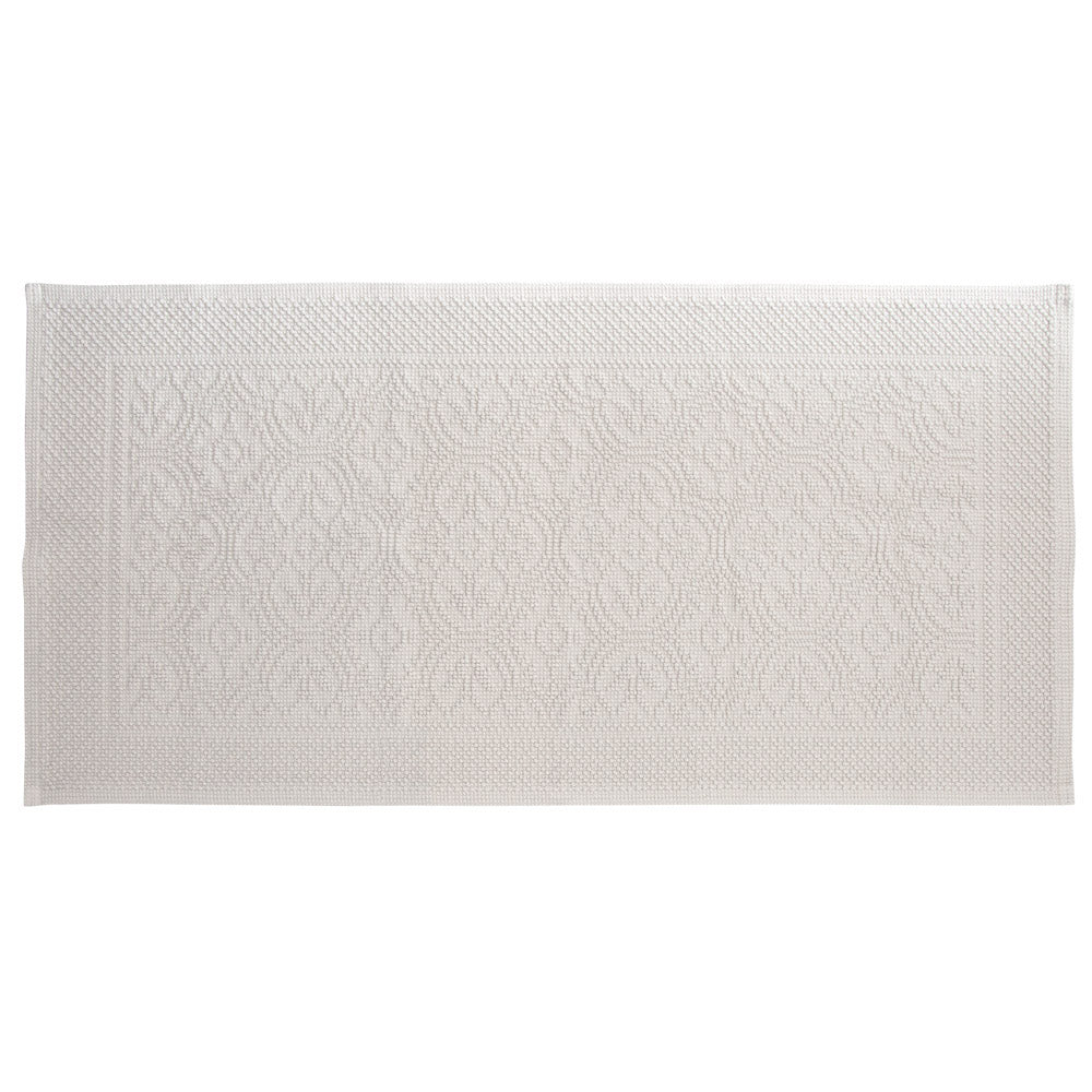 Hamman Cotton Long Bath Mat Offwhite colour Pepperwhites by Tara
