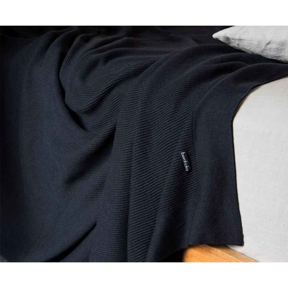 Cotton Rib Throw Bemboka Pepperwhites by Tara Dennis