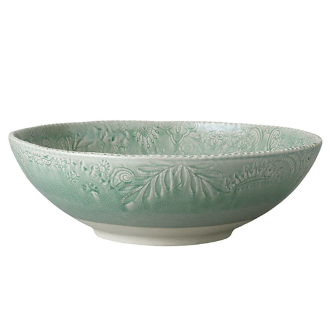 Extra large ceramic serving bowl with textured surface design.