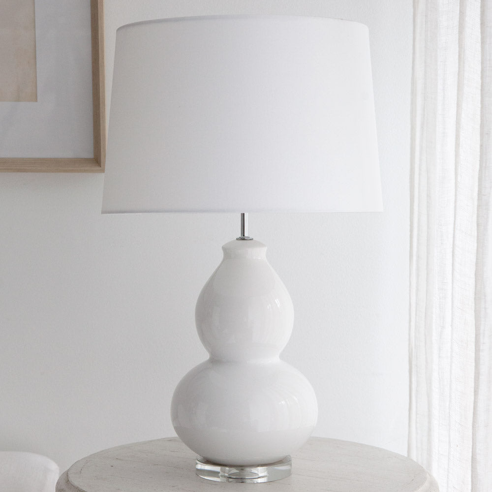 White Bedford table lamp.