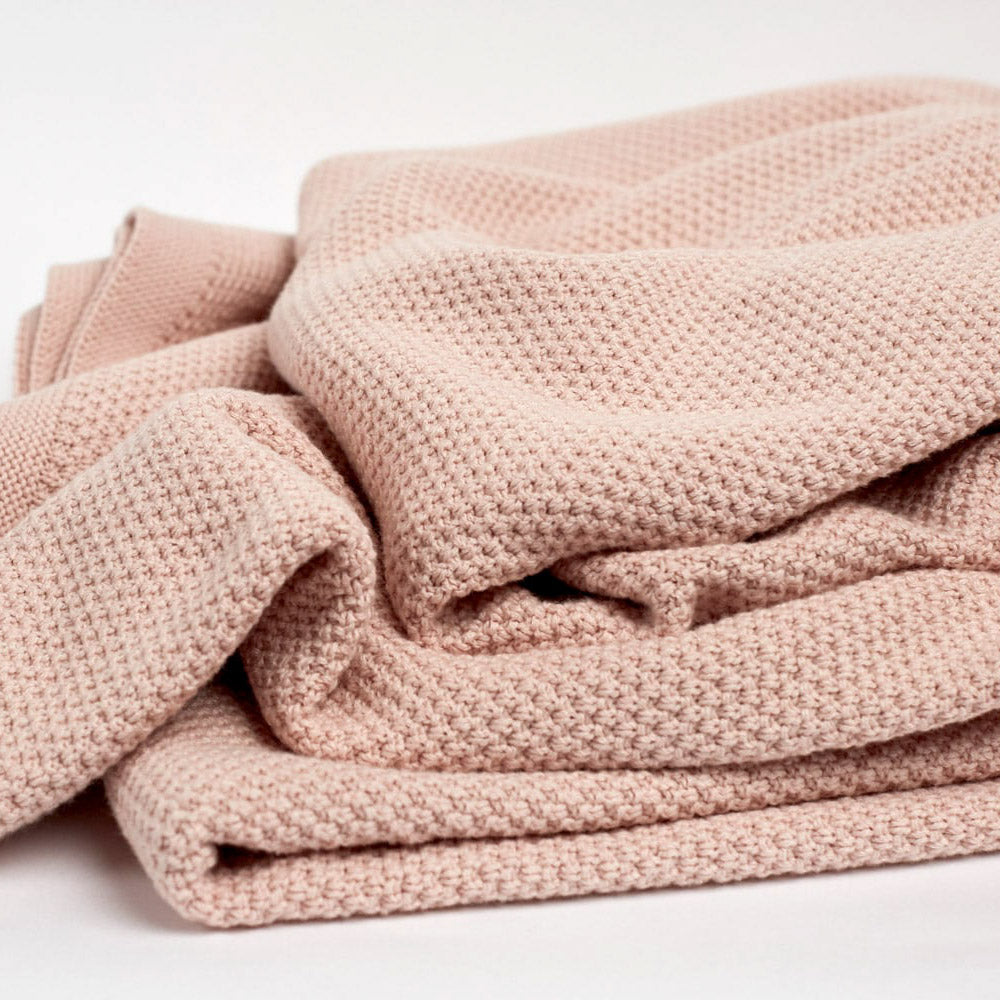 Cotton Moss Stitch Throw Bemboka Pepperwhites by Tara Dennis