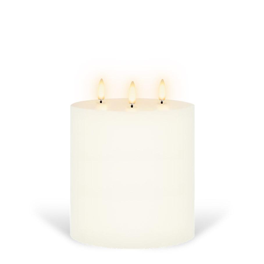Triple wick large flameless candle.