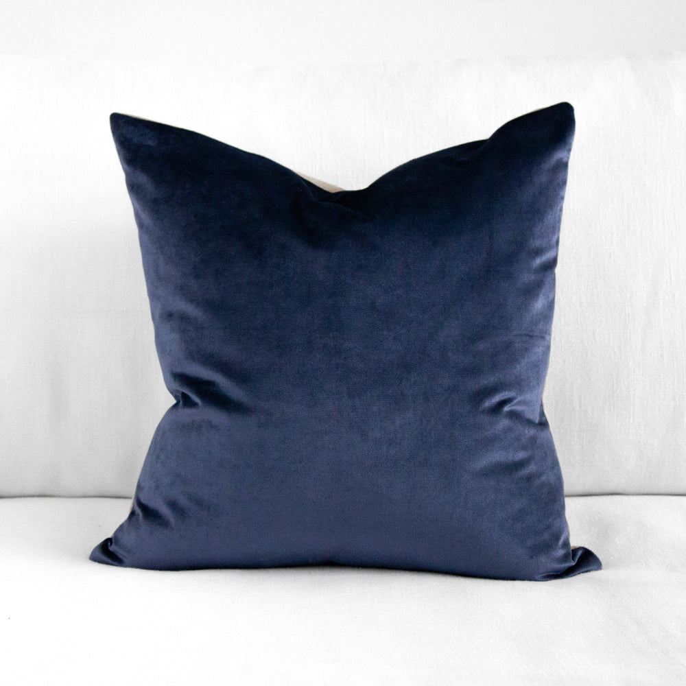 Night Blue Velvet Cushion Iosis Pepperwhites by Tara Dennis