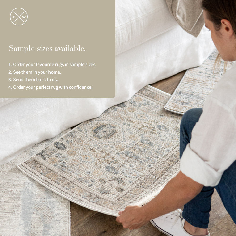 Take home a sample to try before purchasing your rug.