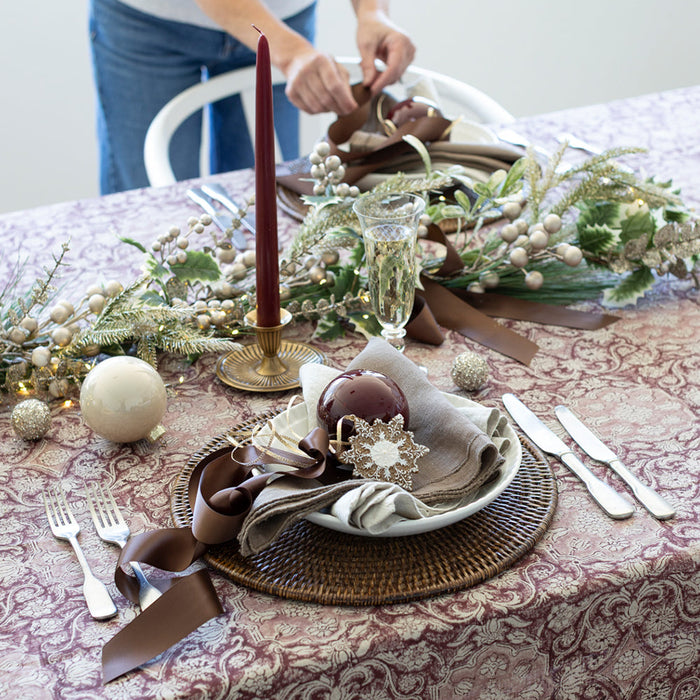 A welcoming Christmas table setting, ready for friends and family.