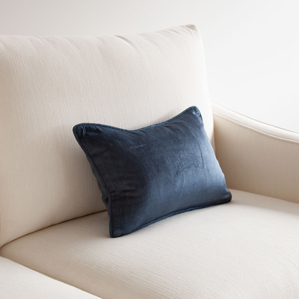 Crushed Velvet Cushion Atlantic Blue 30x45cm