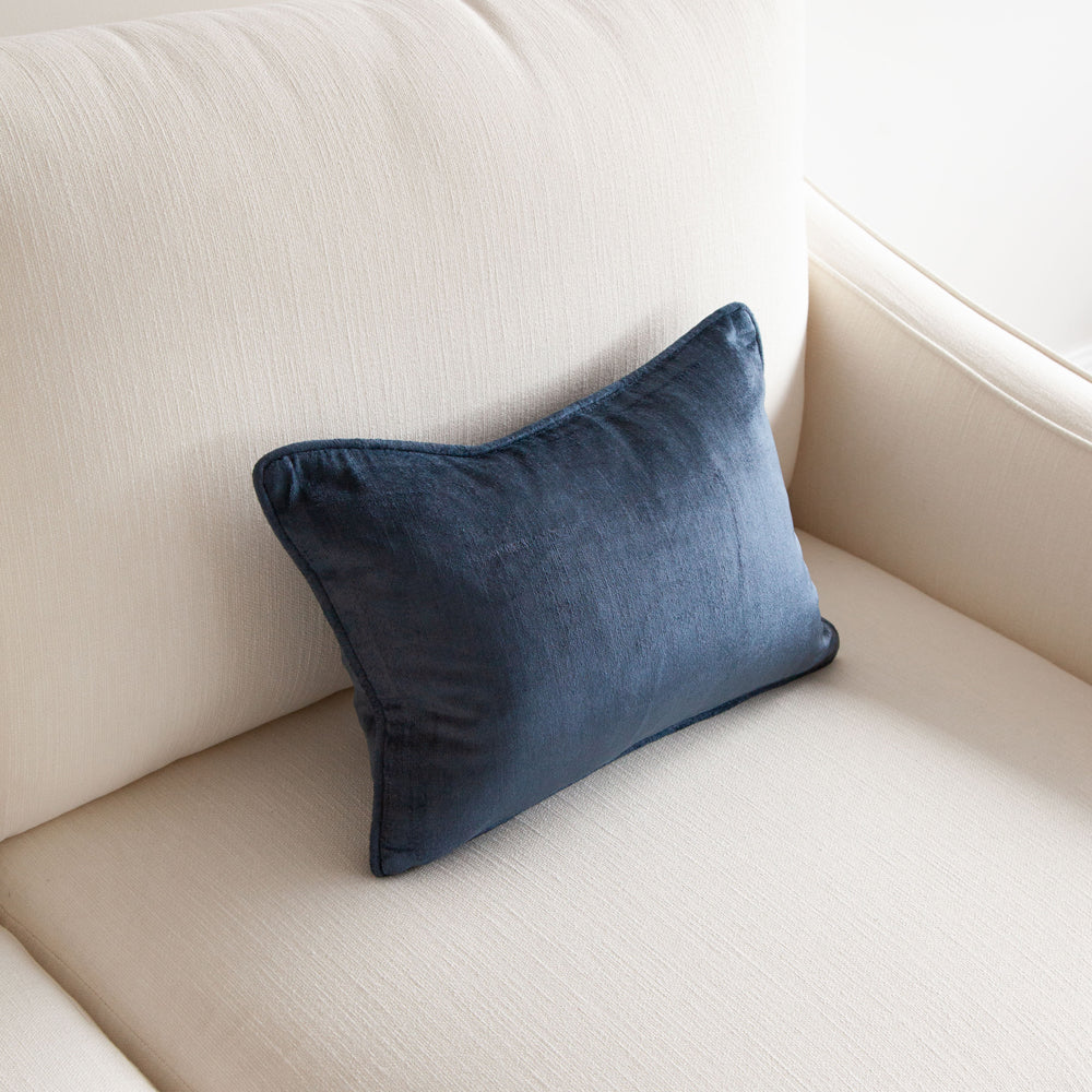 Crushed Velvet Cushion Atlantic Blue 30x45cm