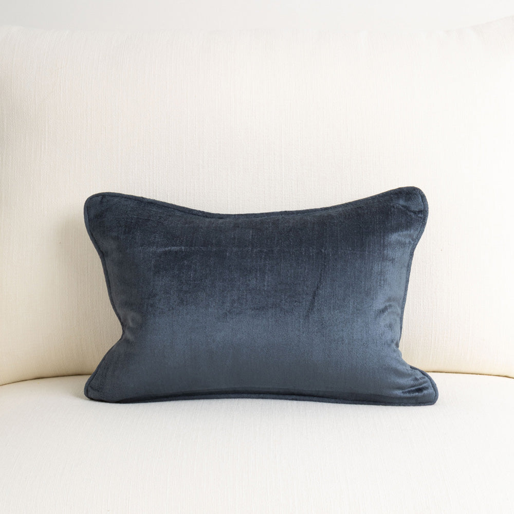Crushed Velvet Cushion Atlantic Blue 30x45cm