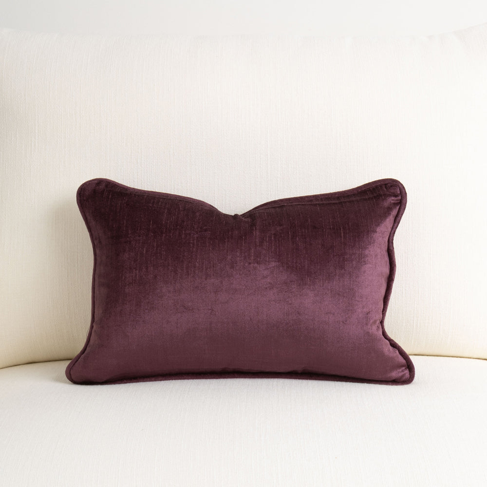 Crushed Velvet Cushion Damson 30x45cm