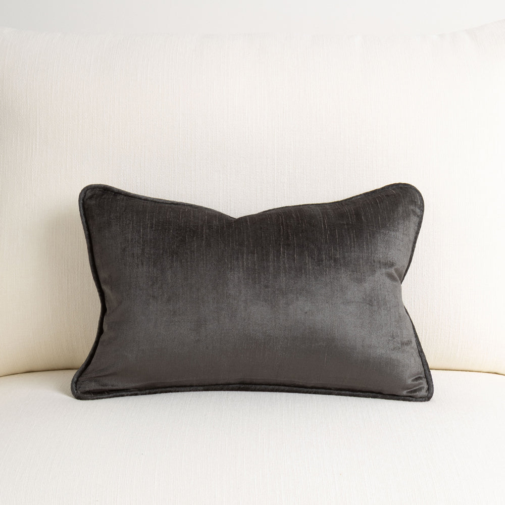 Crushed Velvet Cushion Graphite 30x45cm