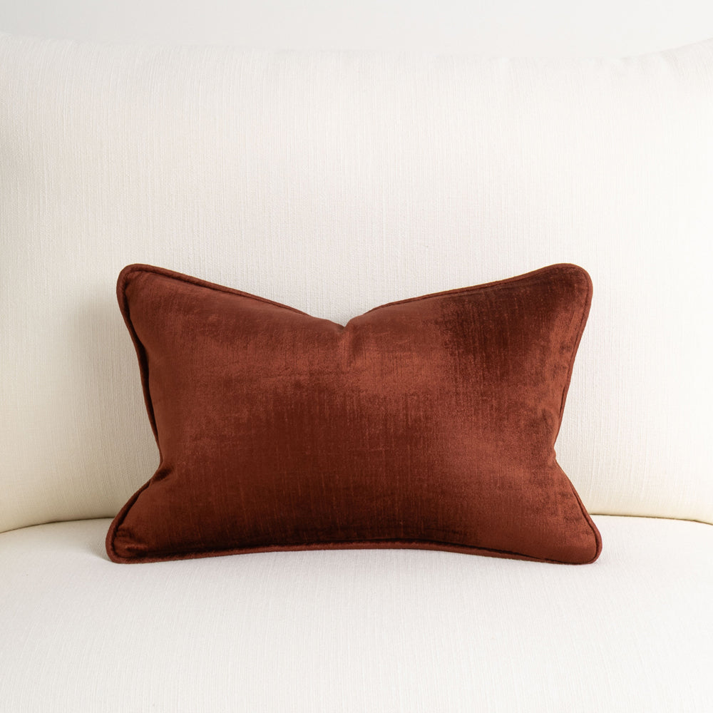 Crushed Velvet Cushion Madder 30x45cm