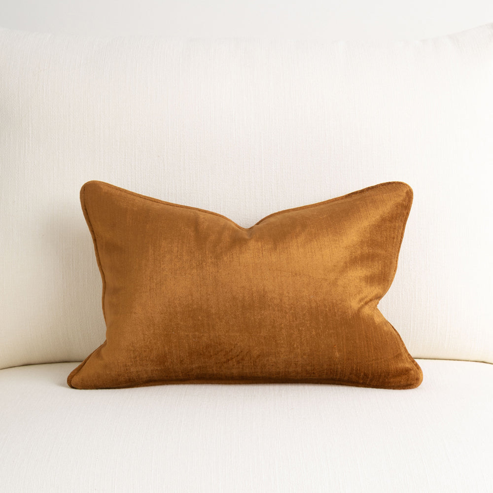 Crushed Velvet Cushion Toffee 30x45cm