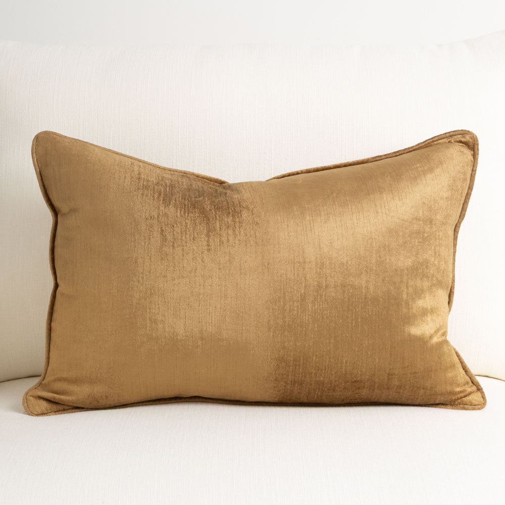 Crushed Velvet Cushion Gold 40x60cm