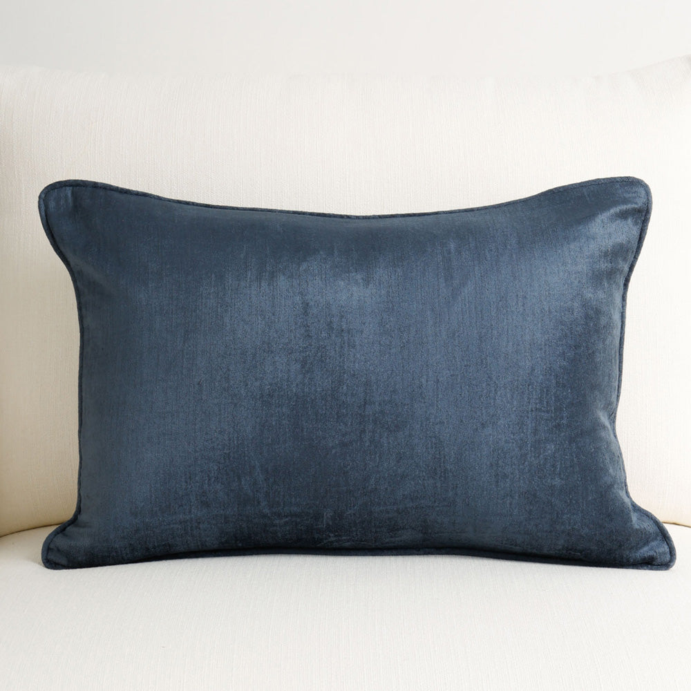 Crushed Velvet Cushion Atlantic Blue 40x60cm