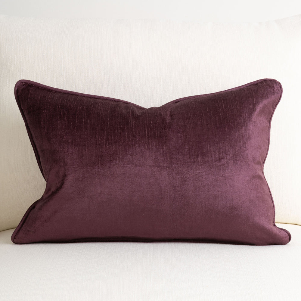 Crushed Velvet Cushion Damson 40x60cm