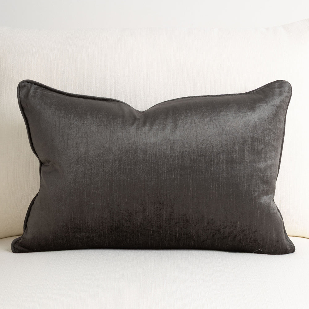 Crushed Velvet Cushion Graphite 40x60cm