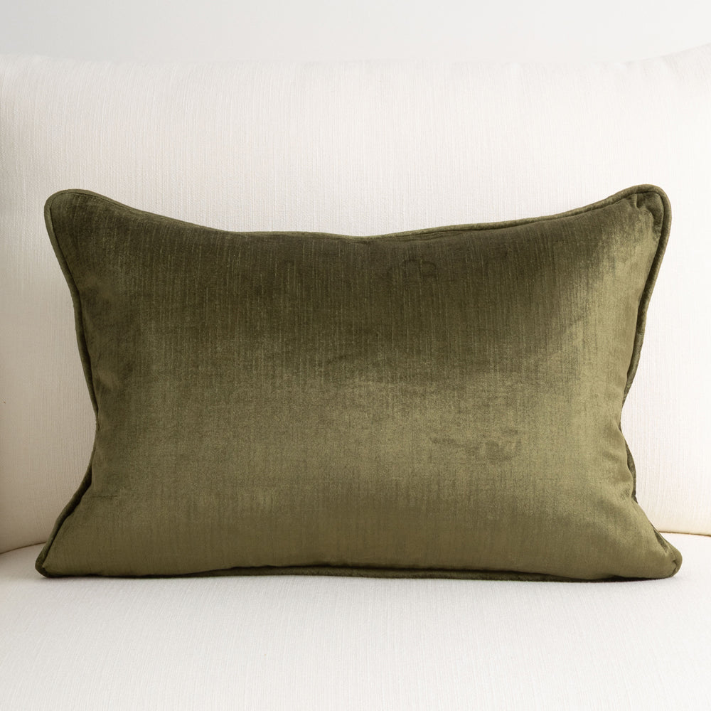 Crushed Velvet Cushion Kingston Green 40x60cm