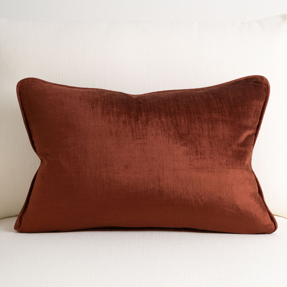 Crushed Velvet Cushion Madder 40x60cm