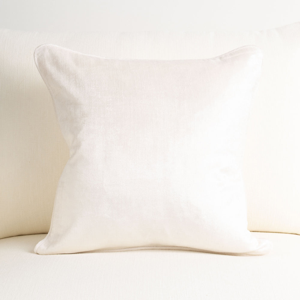 Crushed Velvet Cushion Ivory 50x50cm