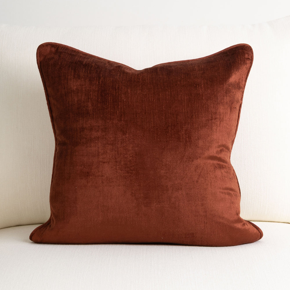 Crushed Velvet Cushion Madder 50x50cm