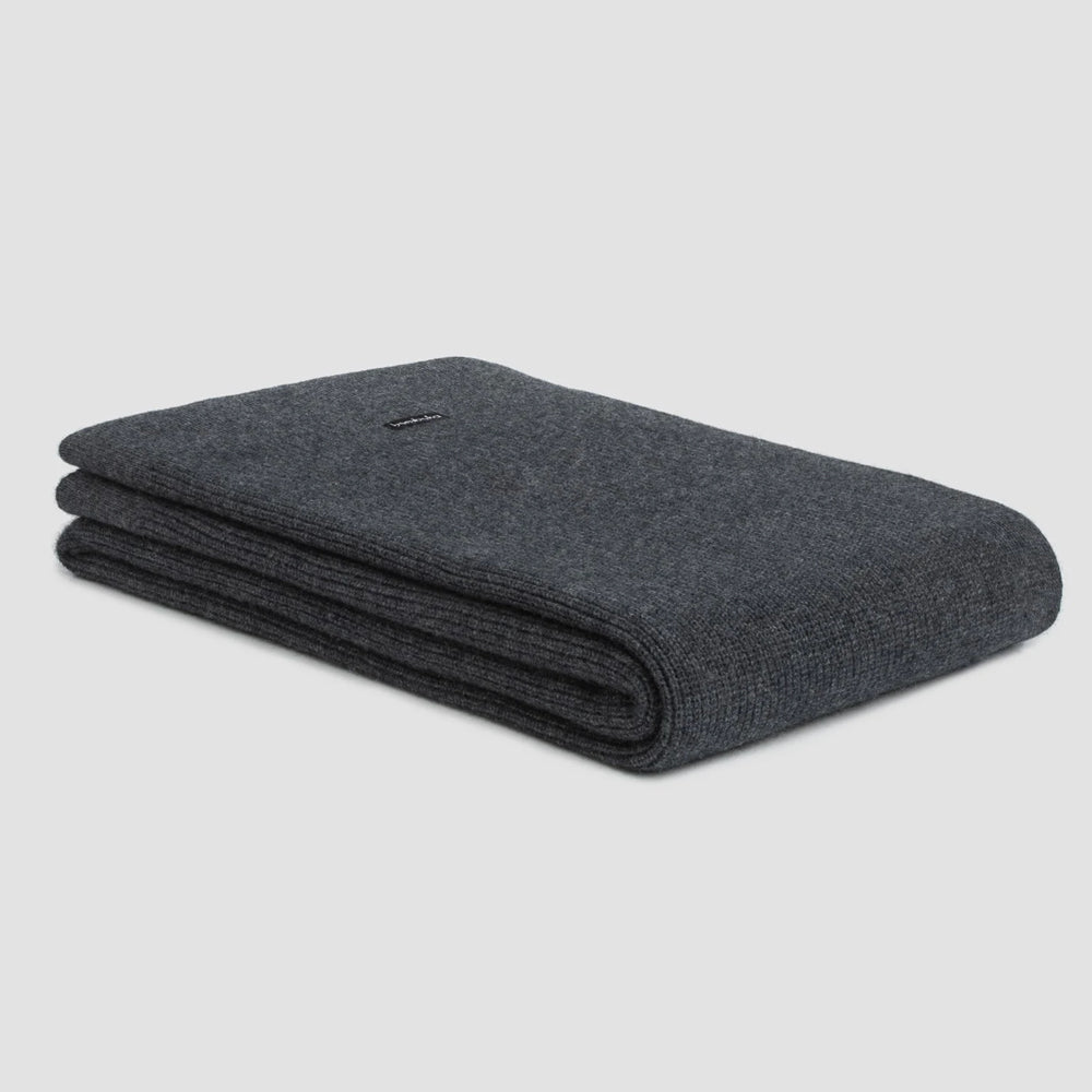 Grey Ribbed Throw Bemboka Angora Merino Chain Rib Throw | Pepperwhites by Tara Dennis