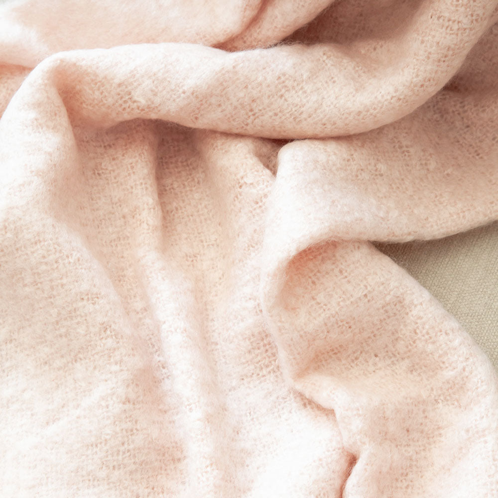 Fringe Throw Blanket Pink