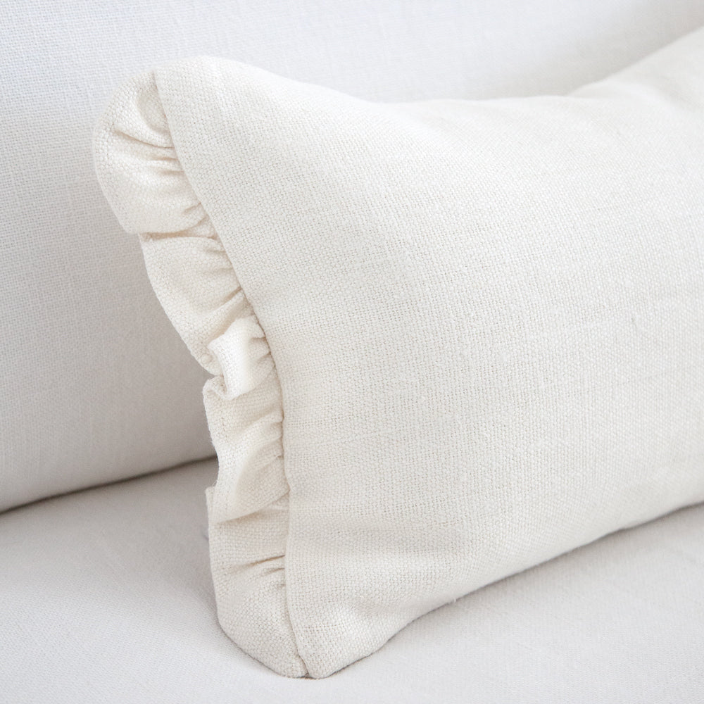 Ivory Ruffle Cushion