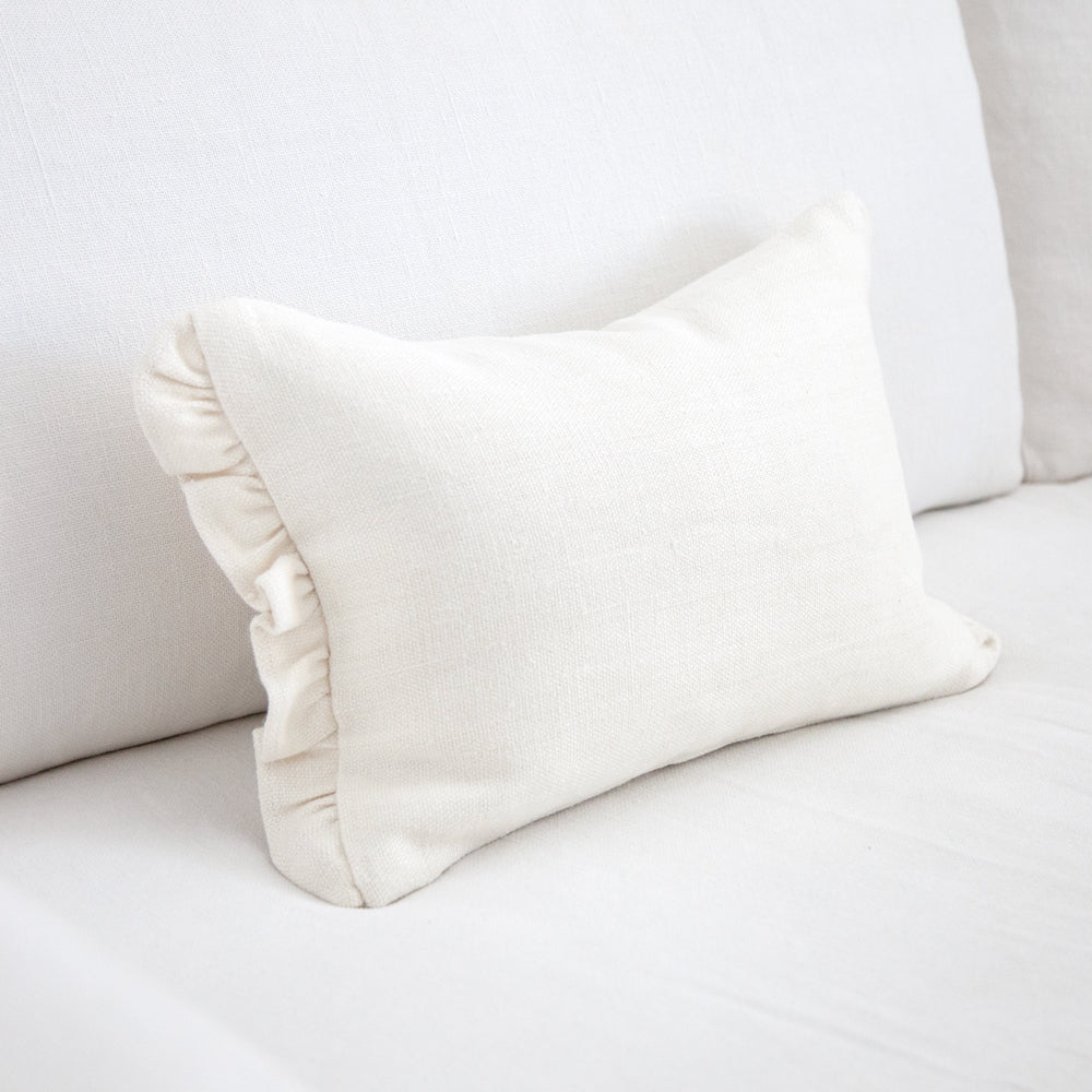 Ivory Ruffle Cushion