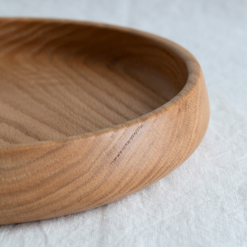 Large Oak Serving Bowl