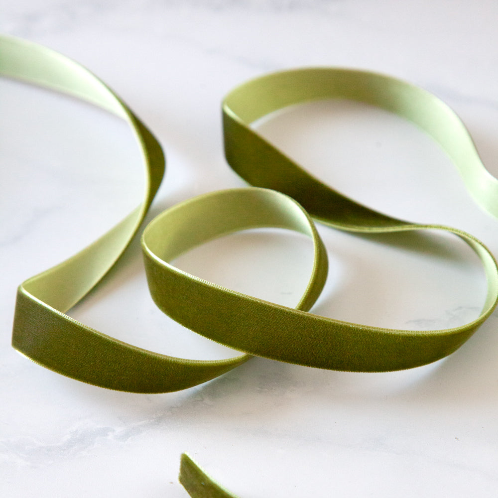 Olive Velvet Ribbon 1.9cmx10m