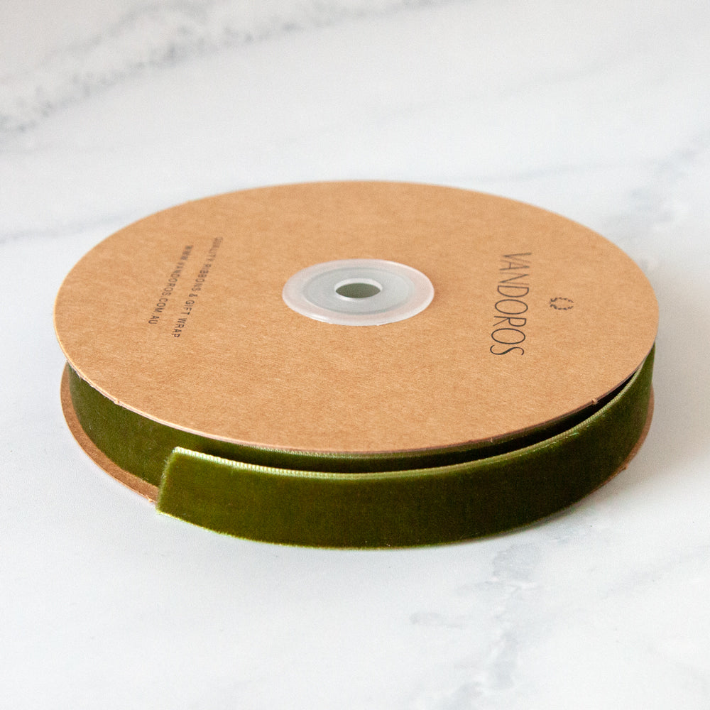 Olive Velvet Ribbon 1.9cmx10m