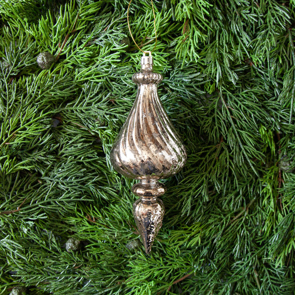 Shatterproof finial Christmas decoration.