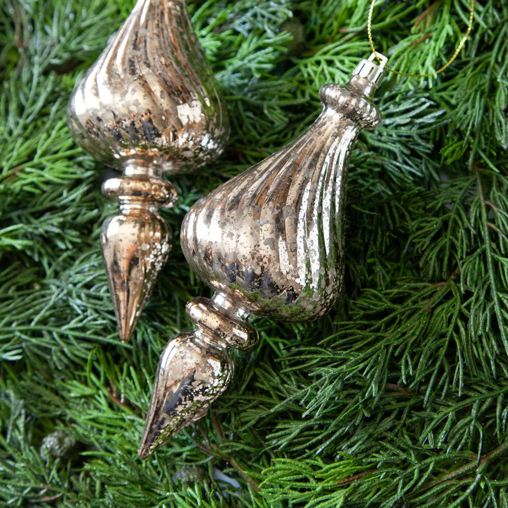 Shatterproof finial Christmas decoration.