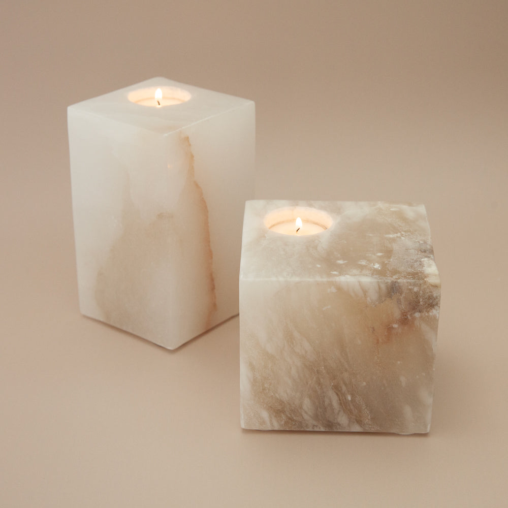 Square Block Tealight Short | Pepperwhites by Tara Dennis