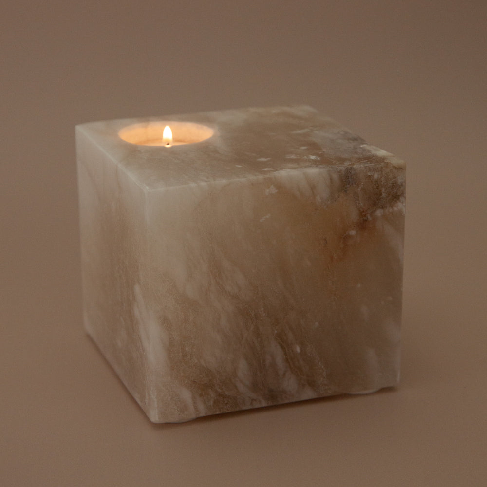 Square Block Tealight Short | Pepperwhites by Tara Dennis