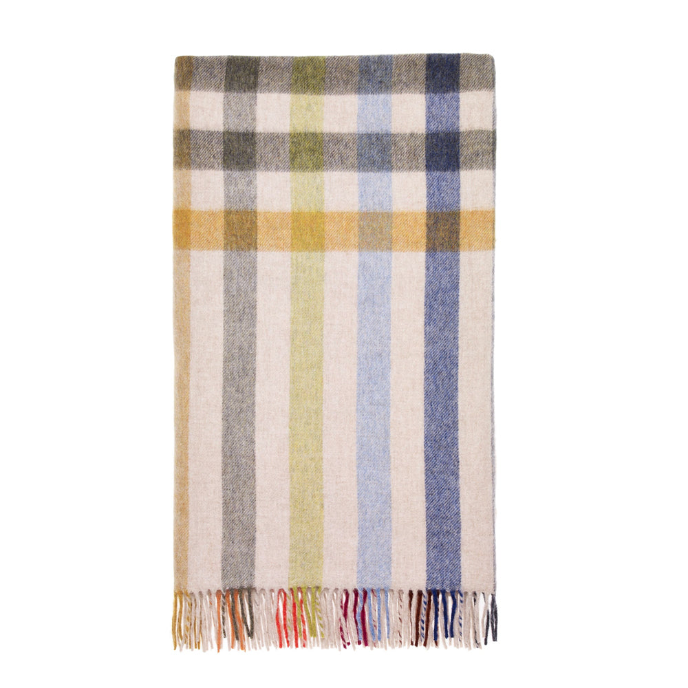 Bronte By Moon Beige multi coloured stripe throw.