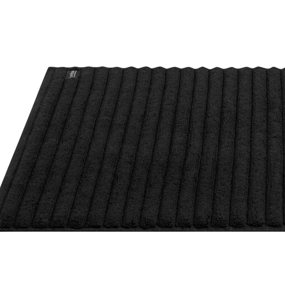 Bemboka ribbed bath mat in black.