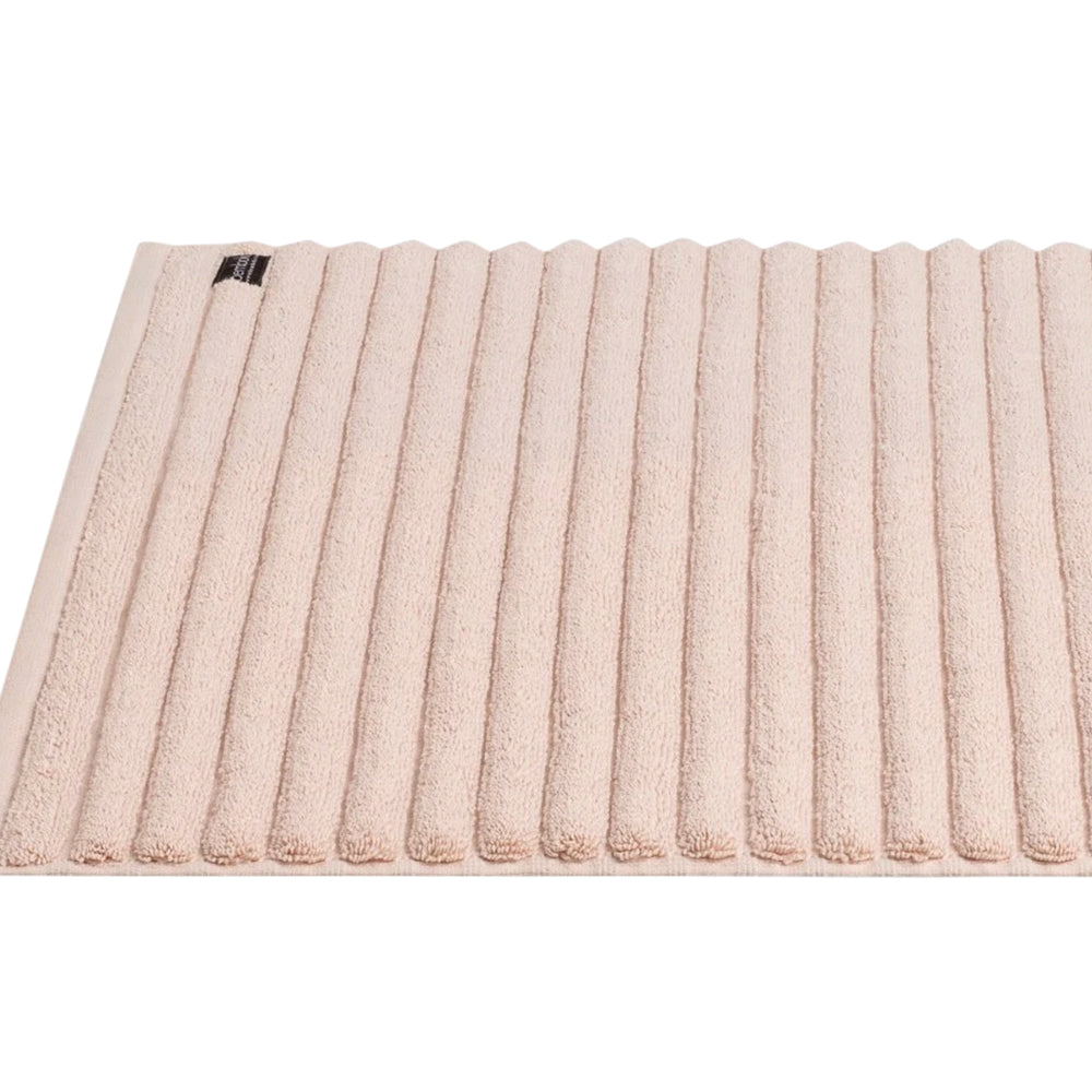 Blush pink bemboka ribbed bath mat