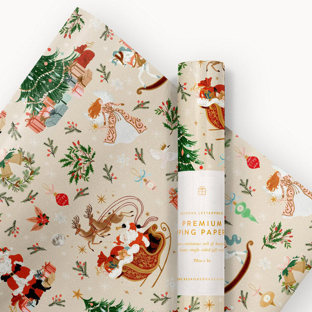 Gift Wrap Roll Jolly Santa 30m